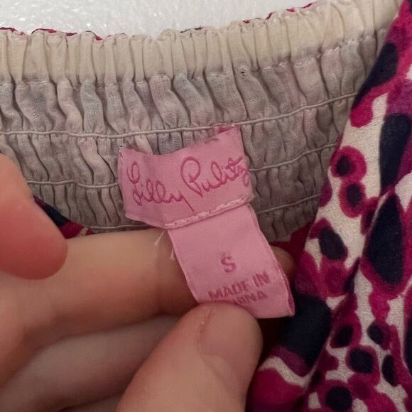 Lilly Pulitzer Gigi Giraffe Print Anna Lynne Dress Smocked Back - Picture 4 of 7